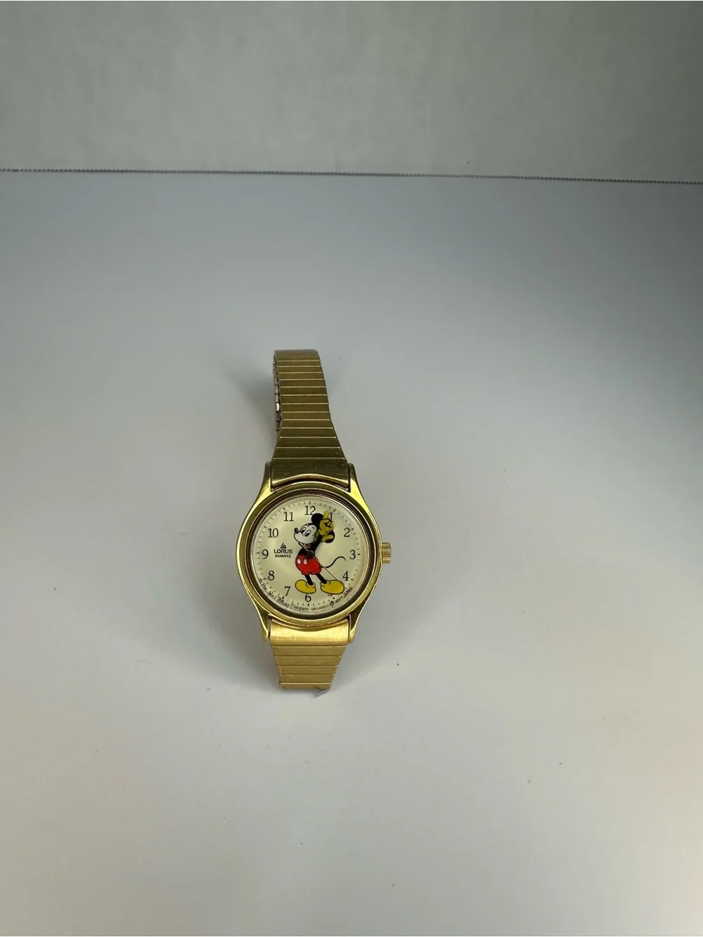 Lorus Gold Tone and Cream Mickey Mouse Quartz Watch